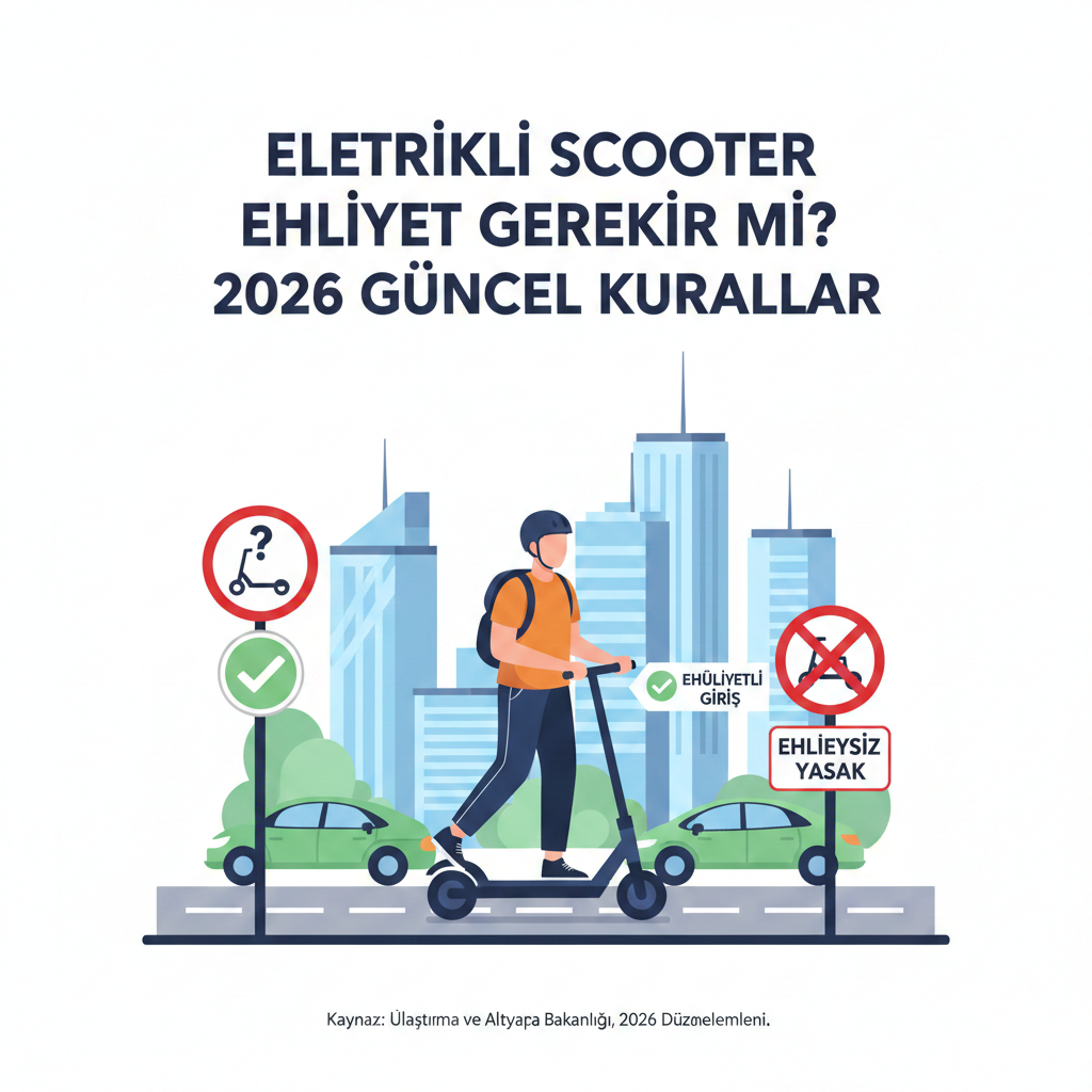 elektrikli scooter ehliyet gerekir mi 2026, elektrikli scooter ehliyet zorunlu mu, scooter ehliyet şartı 2026, elektrikli scooter yönetmeliği 2026, scooter yaş sınırı kaç, elektrikli scooter hız sınırı 25 km, scooter trafik kuralları 2026, elektrikli scooter cezaları 2026, scooter iki kişi binmek yasak mı, scooter kask zorunlu mu, elektrikli scooter sigorta zorunlu mu, scooter nerelerde kullanılır, elektrikli scooter yeni düzenleme, 2026 scooter yasaları, scooter trafik cezası ne kadar, elektrikli scooter marka önerileri, xiaomi scooter hız limiti, segway ninebot scooter kuralları, martı scooter yasal mı, binbin scooter yaş sınırı